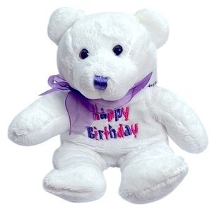 DanDee Collectors Choice Small White Happy Birthday Bear.  New without Tags.